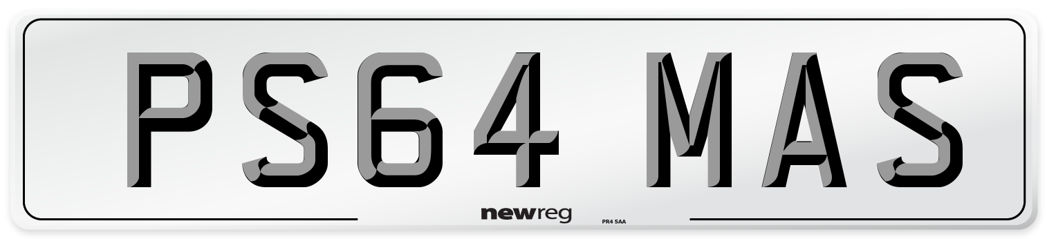 PS64 MAS Number Plate from New Reg